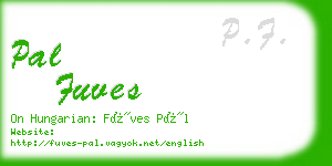 pal fuves business card